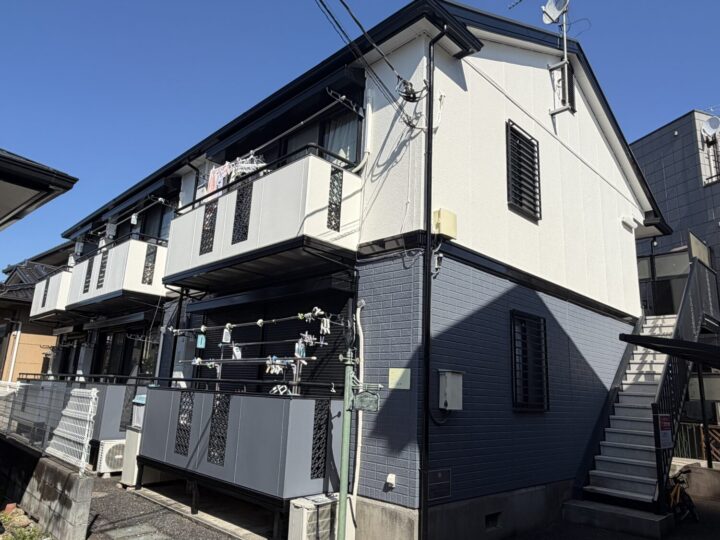 やわらかく明るい印象で、安心感のある外観に仕上がりました！！　アパート  外壁塗装・屋根塗装工事　 川口市南鳩ヶ谷　 N様　｜埼玉県川口市、蕨市の外壁塗装・屋根塗装専門店カワグチペイント　口コミ評判No,1！
